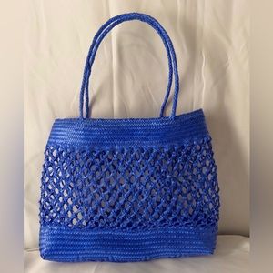 Oaxaca Mexican Handy craft bag, Diamond Grid, handwoven plastic